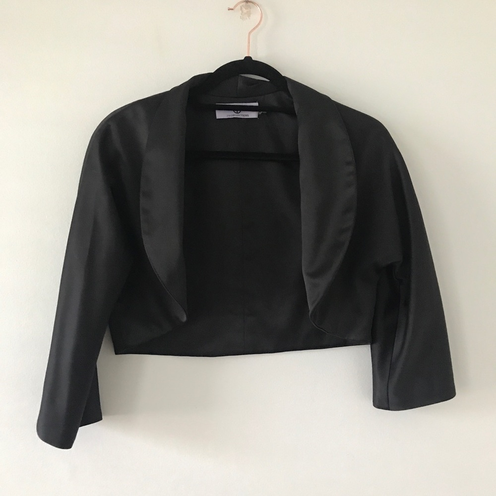JS Collections Black Shrug Matte Satin Sz 12